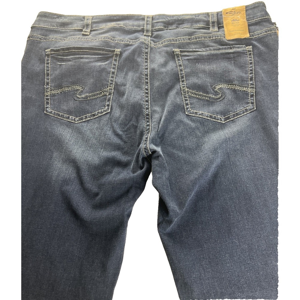 Silver Jeans‎ Co Women's Jeans Aiko Slim Boot Straight Plus Size 24 L31 Demi D26